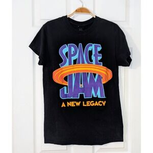 Space Jam A‎ New Legacy Tune Squad Graphic Print T-Shirt Black Size Small